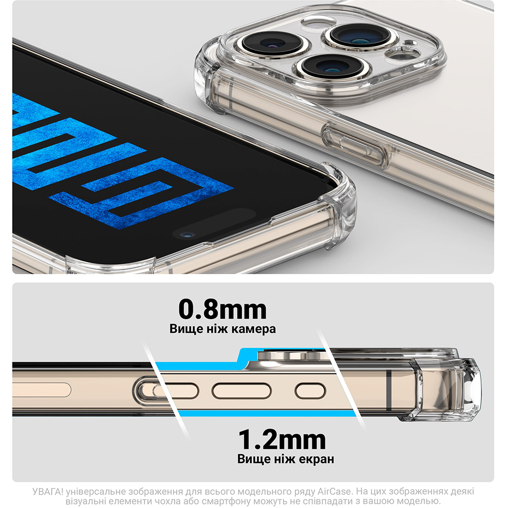 Чехол ARMORSTANDART Air Force для Xiaomi Poco C71 4G Camera cover Clear (ARM84706) Материал пенополиуретан