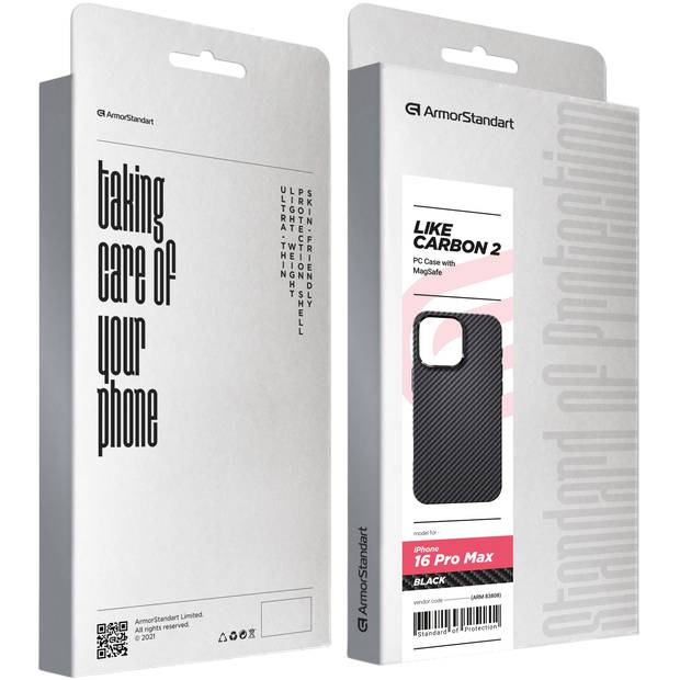 Чехол ARMORSTANDART LikeCarbon2 MagCase для Apple iPhone 16 Pro Max Black (ARM83808) Совместимость по модели Apple iPhone 16 Pro Max