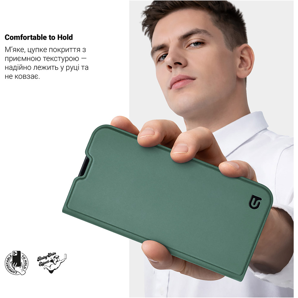 Чохол ARMORSTANDART OneFold Case для Motorola G15 Power Green (ARM83111) Матеріал штучна шкіра
