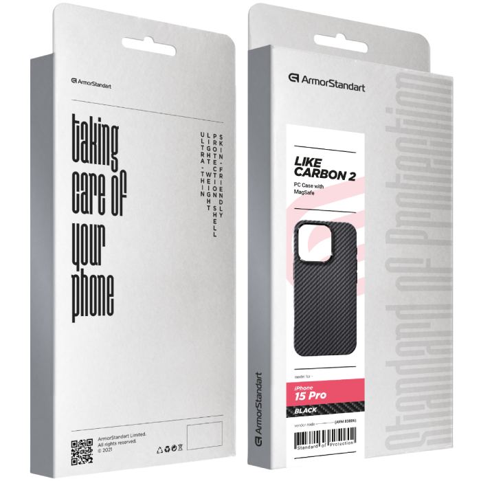 Чехол ARMORSTANDART LikeCarbon2 MagCase для Apple iPhone 15 Pro Black (ARM83806) Совместимость по модели Apple iPhone 15 Pro