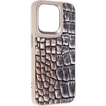 Чехол ARMORSTANDART Harder Glamorous Croco для Apple iPhone 14 Pro Grey Gold (ARM76770)