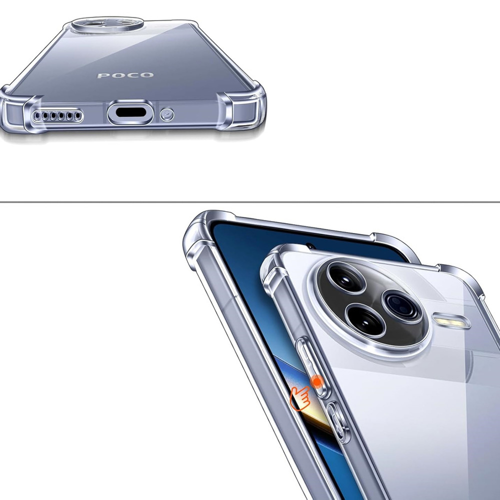 Чехол BECOVER Anti-Shock для Poco F7 Pro Clear (713499) Совместимость по модели Poco F7 Pro 