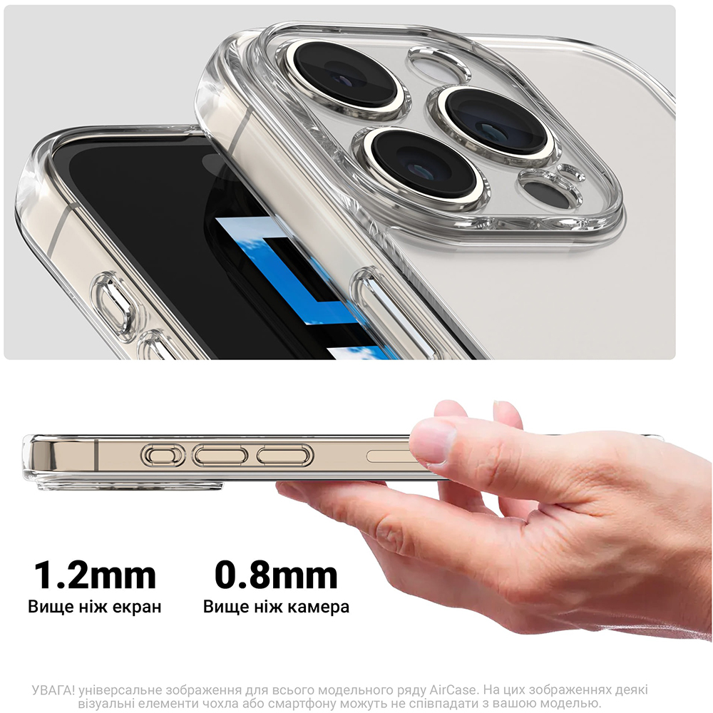 Чехол ARMORSTANDART Air для Apple iPhone 17 Camera cover Clear (ARM86223) Материал полиуретан