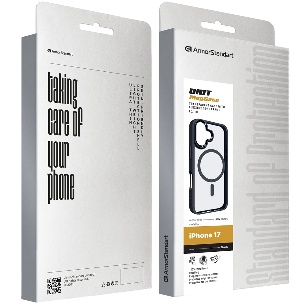 Зовнішній вигляд Чохол ARMORSTANDART Unit MagCase для Apple iPhone 17 Black (ARM86281)