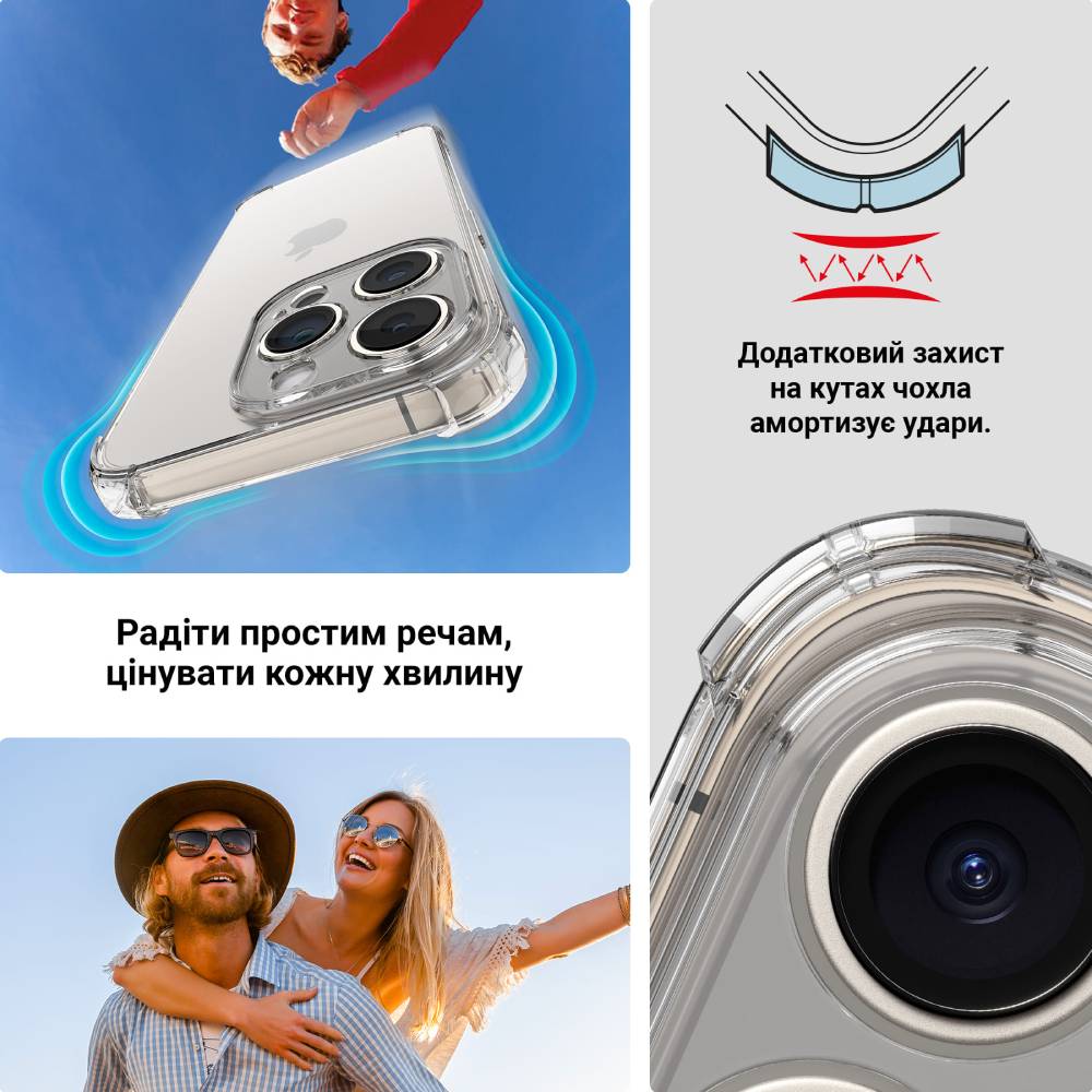Чехол ArmorStandart Air Force для Motorola Edge 60 Pro 5G Camera Cover Clear (ARM85832) Материал полиуретан