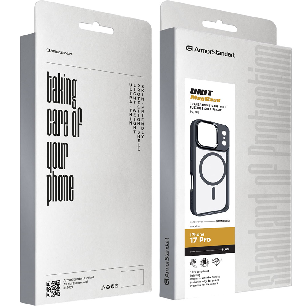 Внешний вид Чехол ARMORSTANDART Unit MagCase для Apple iPhone 17 Pro Black (ARM86289)