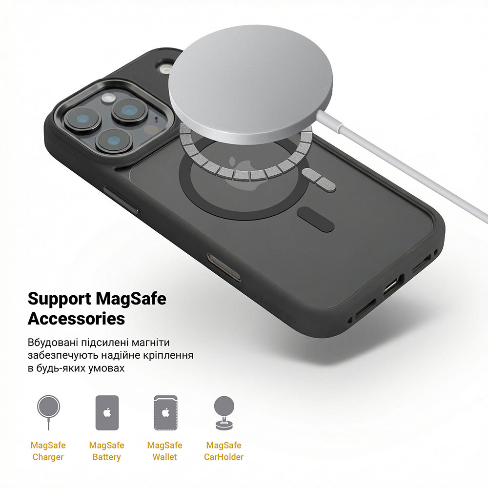 Чохол ARMORSTANDART Unit MagCase для Apple iPhone 17 Pro Max Black (ARM86297) Колір чорний