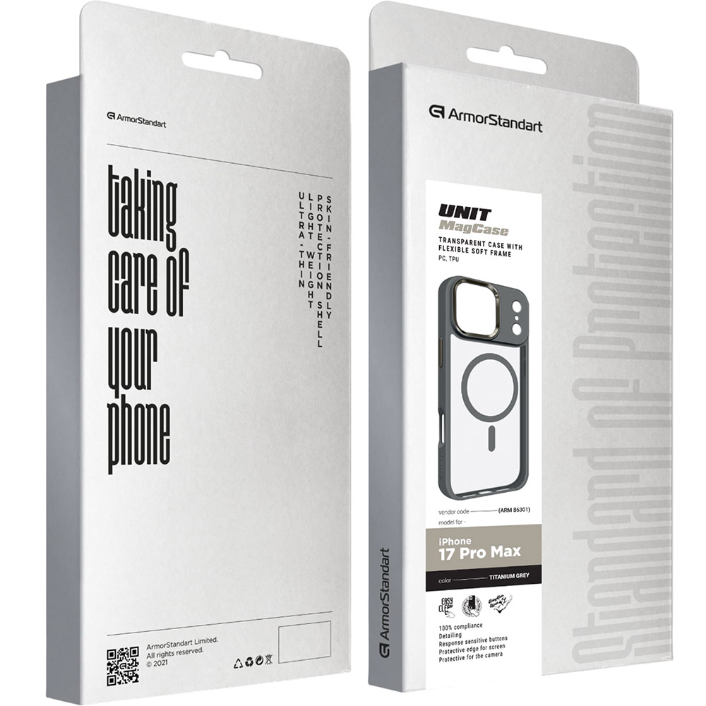 Чехол ARMORSTANDART Unit MagCase для Apple iPhone 17 Pro Max Titanium Grey (ARM86301) Совместимость по модели Apple iPhone 17 Pro Max