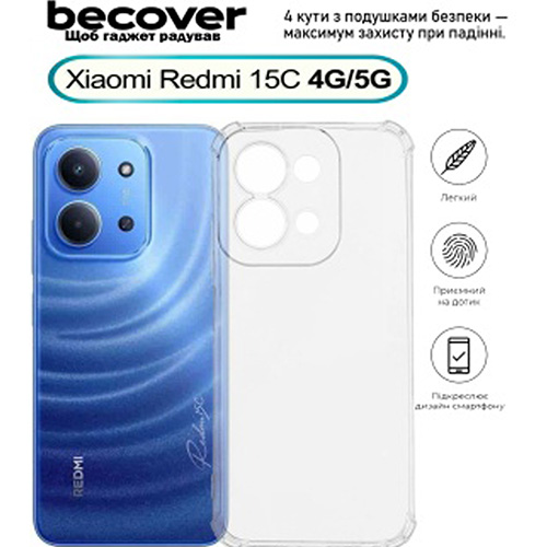 Фото Чохол BECOVER Anti-Shock для Xiaomi Redmi 15С 4G/5G Clear (713812)