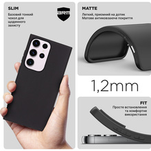 Чехол ARMORSTANDART Matte Slim Fit для Samsung S23 Ultra Black (ARM87329)
