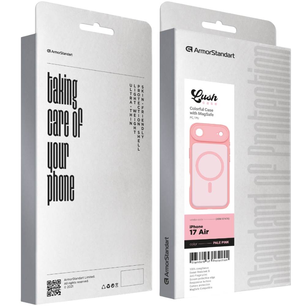 Чехол ARMORSTANDART Lush MagCase для Apple iPhone 17 Air Pale Pink (ARM87478) Тип чехол-накладка