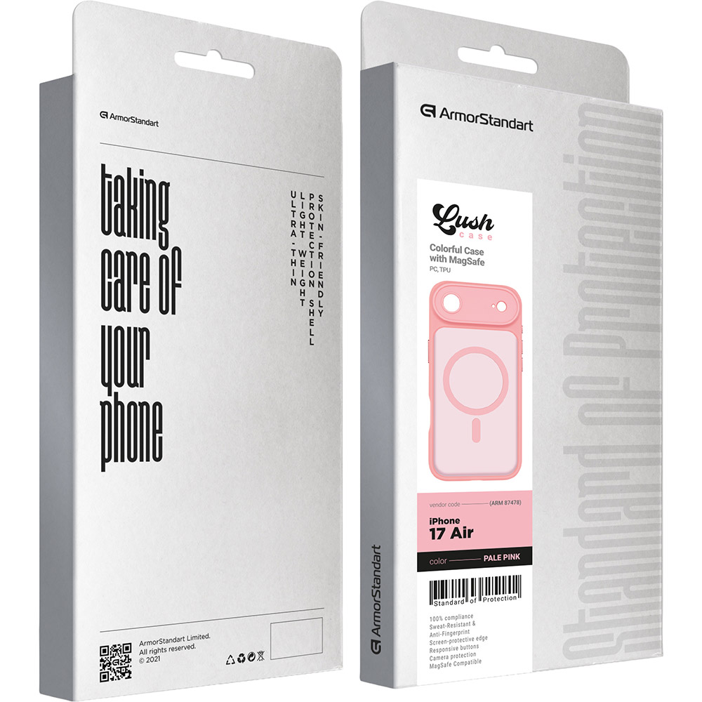 Зовнішній вигляд Чохол ARMORSTANDART Lush MagCase для Apple iPhone 17 Air Pale Pink (ARM87478)