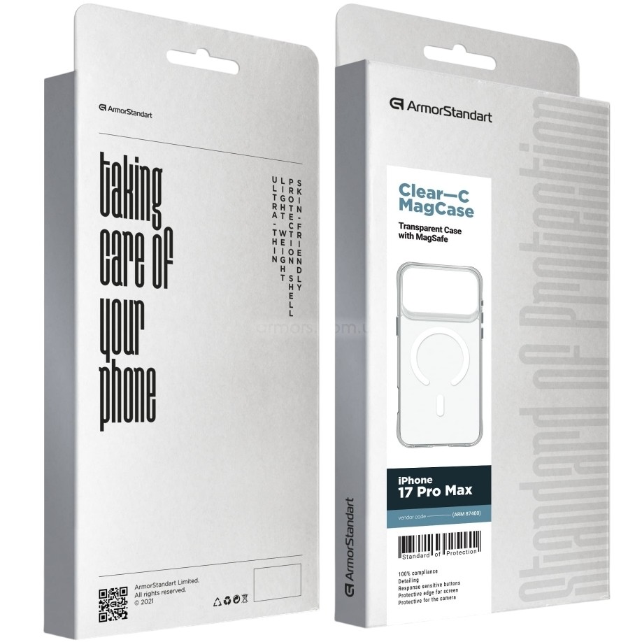 Чехол ARMORSTANDART Clear-C MagCase для Apple iPhone 17 Pro Max Transparent (ARM87400) Чехол ARMORSTANDART Clear-C MagCase для Apple iPhone 17 Pro Max Transparent (ARM87400) Материал полиуретан