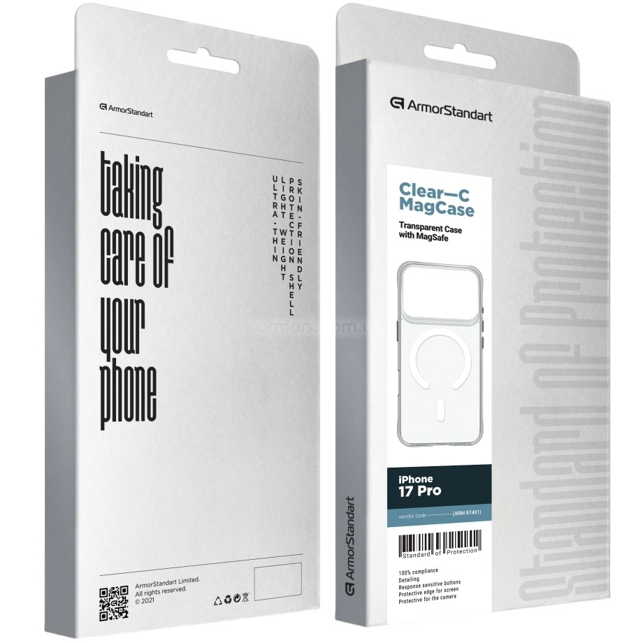 Чехол ARMORSTANDART Clear-C MagCase для Apple iPhone 17 Pro Transparent (ARM87401) Материал полиуретан
