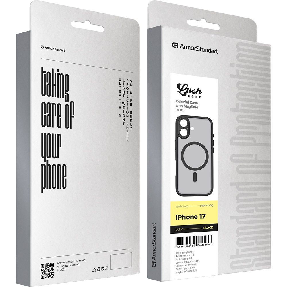 Внешний вид Чехол ArmorStandart Lush MagCase для Apple iPhone 17 Black (ARM87480)