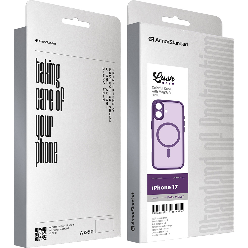 Внешний вид Чехол ArmorStandart Lush MagCase для Apple iPhone 17 Dark Violet (ARM87482)