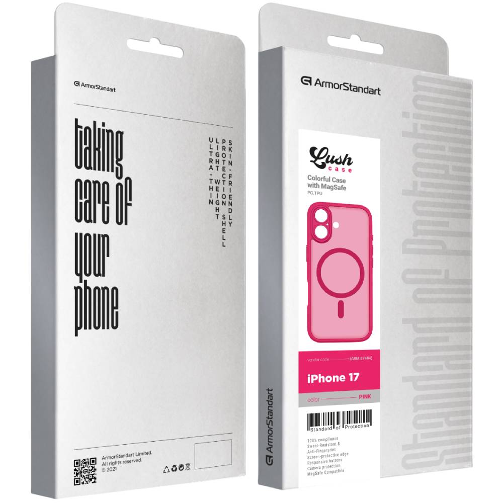Чохол ArmorStandart Lush MagCase для Apple iPhone 17 Pink (ARM87484) Тип чохол-накладка