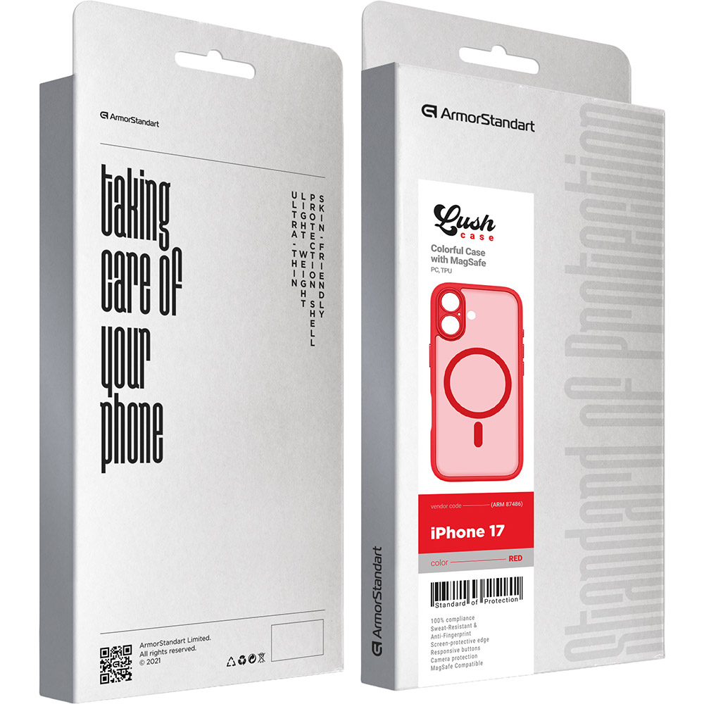 Внешний вид Чехол ArmorStandart Lush MagCase для Apple iPhone 17 Red (ARM87486)
