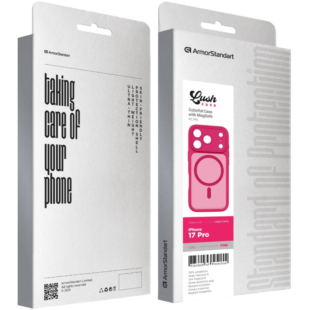 Чохол ArmorStandart Lush MagCase для Apple iPhone 17 Pro Pink (ARM87494) Тип чохол-накладка