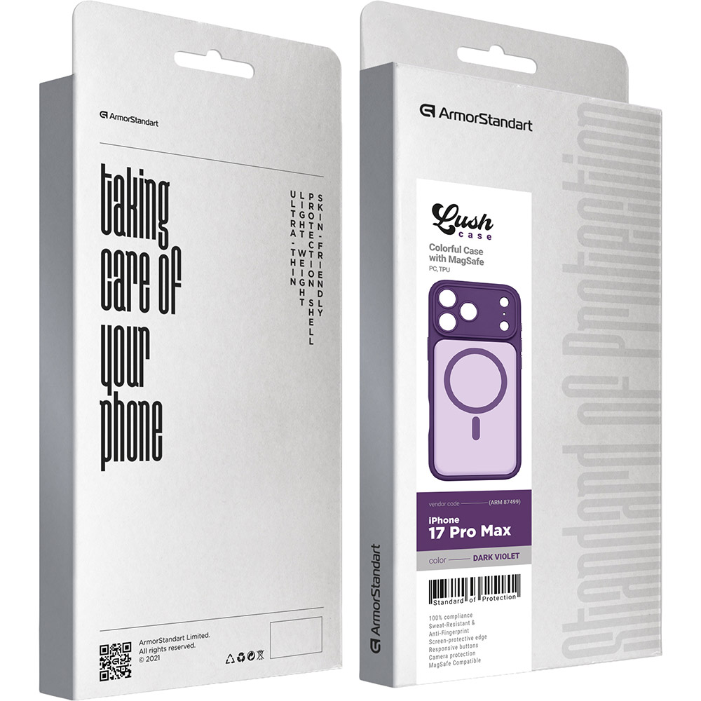 Зовнішній вигляд Чохол ArmorStandart Lush MagCase для Apple iPhone 17 Pro Max Dark Violet (ARM87499)