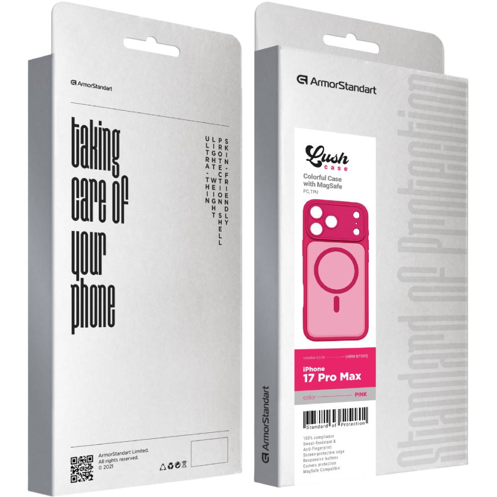 Чохол ArmorStandart Lush MagCase для Apple iPhone 17 Pro Max Pink (ARM87503) Тип чохол-накладка