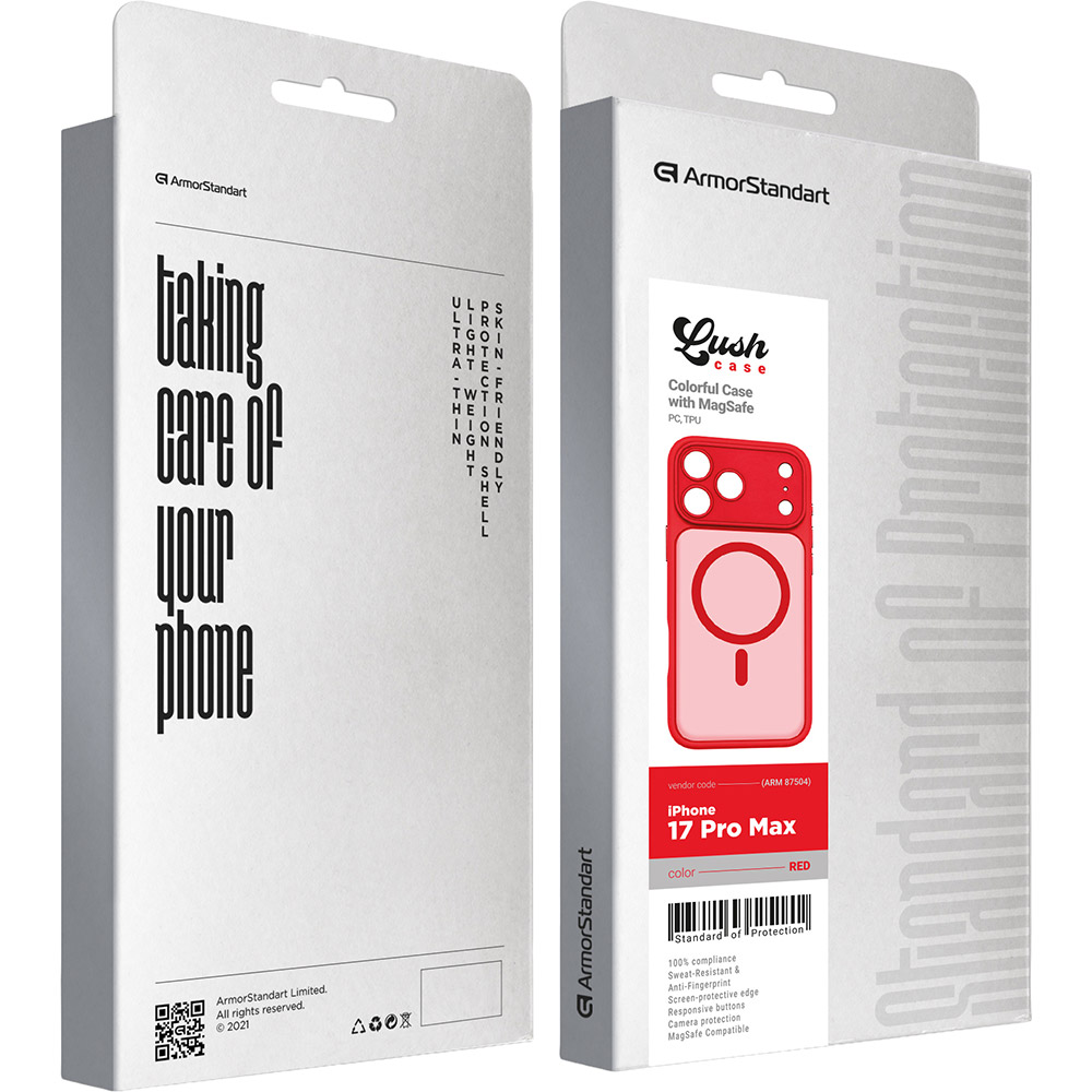 Зовнішній вигляд Чохол ArmorStandart Lush MagCase для Apple iPhone 17 Pro Max Red (ARM87504)
