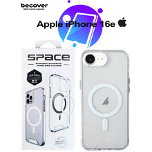 Чехол BECOVER Space Case MagSafe для Apple iPhone 16e Transparancy (713884)