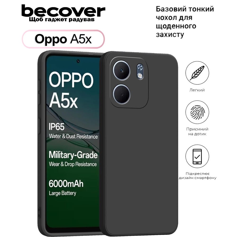 Чехол BECOVER для Oppo A5x 4G/ 5G Black (713788) Совместимость по модели OPPO A5x