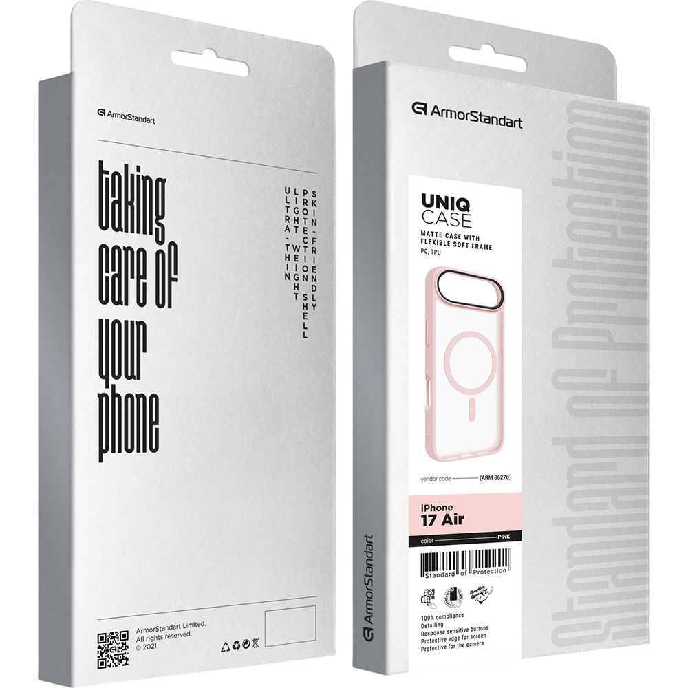 Чохол ARMORSTANDART Uniq MagCase для Apple iPhone 17 Air Pink (ARM86278) Сумісність за моделлю Apple iPhone 17 Air