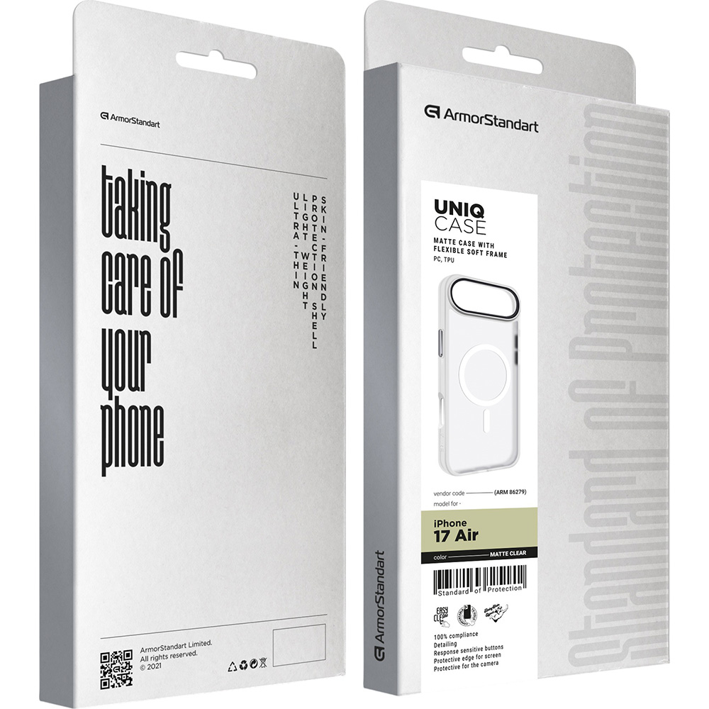 Чехол ARMORSTANDART Uniq MagCase для Apple iPhone 17 Air Matte Clear (ARM86279) Совместимость по модели Apple iPhone 17 Air