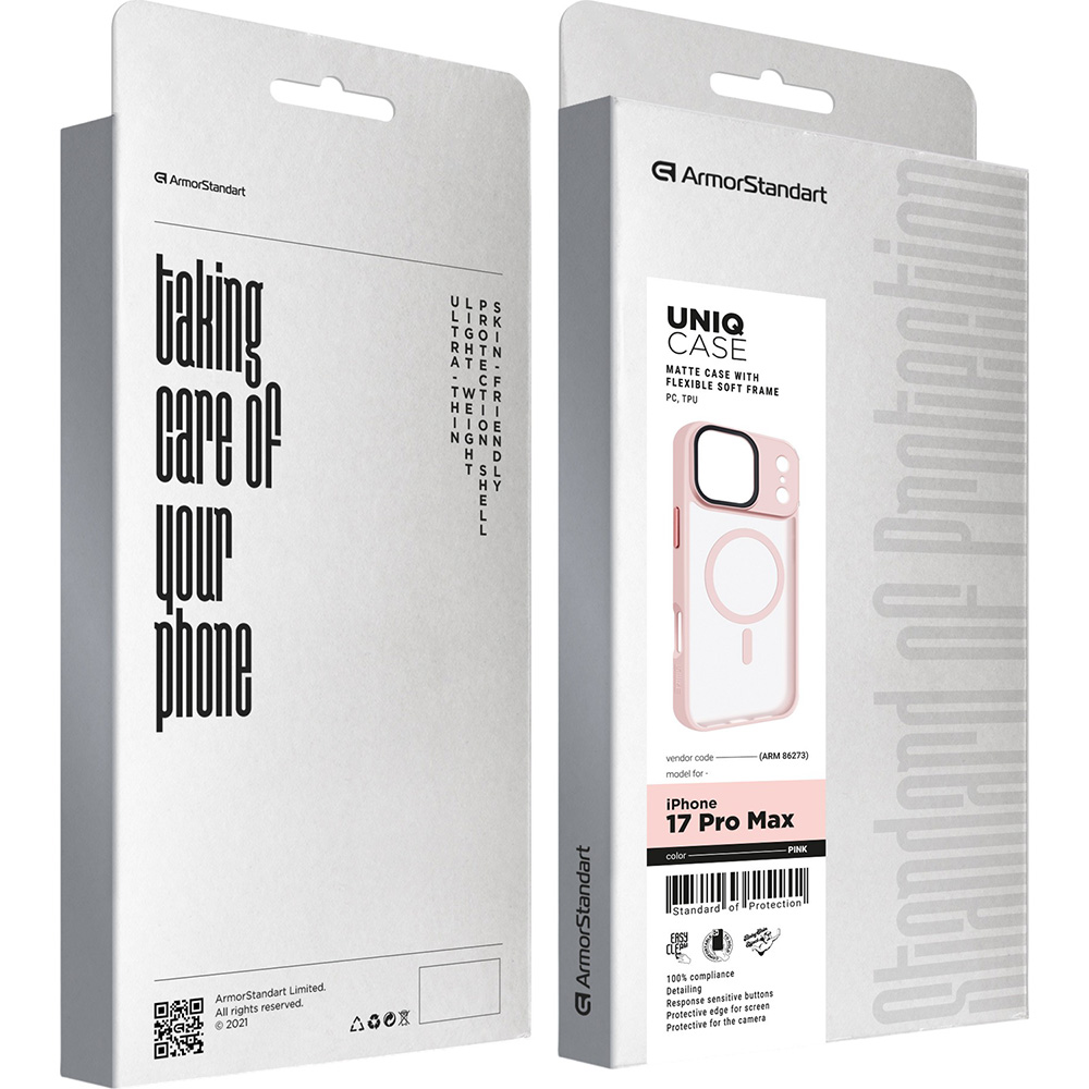 Чохол ARMORSTANDART Uniq MagCase для Apple iPhone 17 Pro Max Pink (ARM86273) Сумісність за моделлю Apple iPhone 17 Pro Max