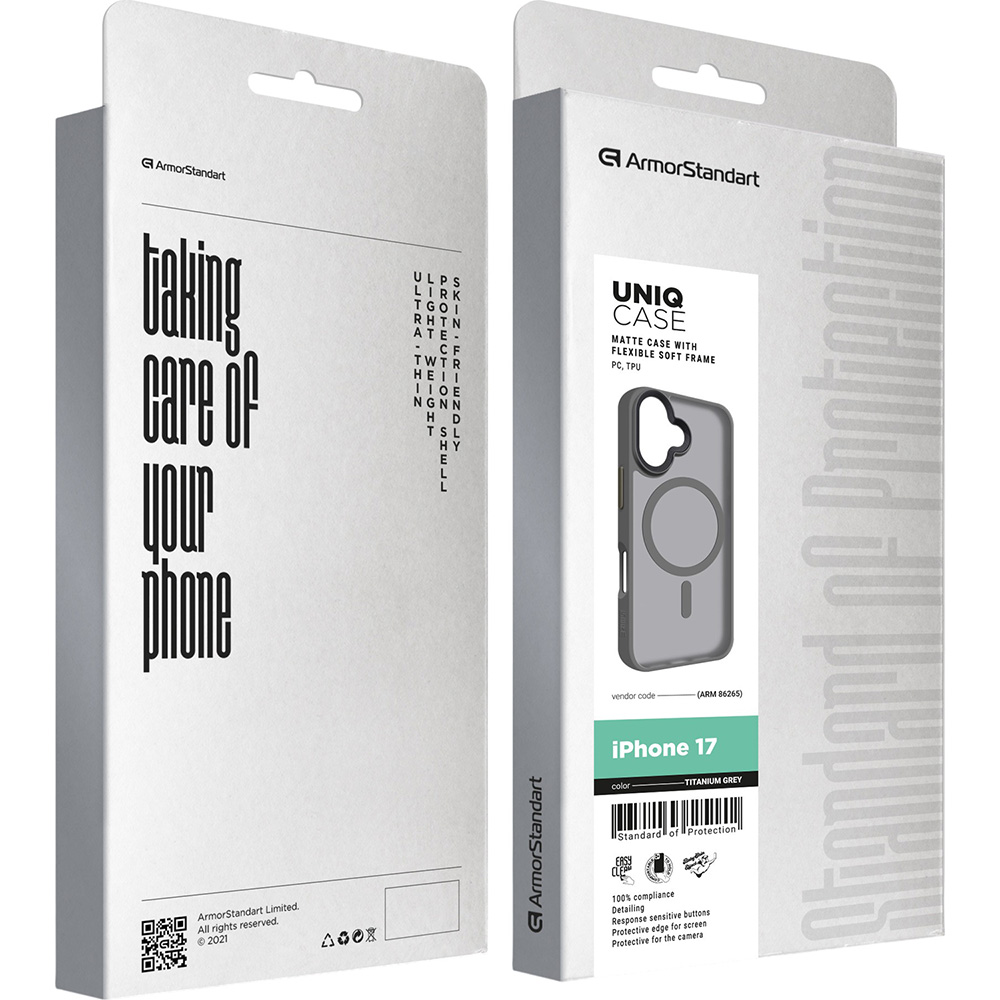 Чехол ARMORSTANDART Uniq MagCase для Apple iPhone 17 Titanium Grey (ARM86265) Совместимость по модели Apple iPhone 17