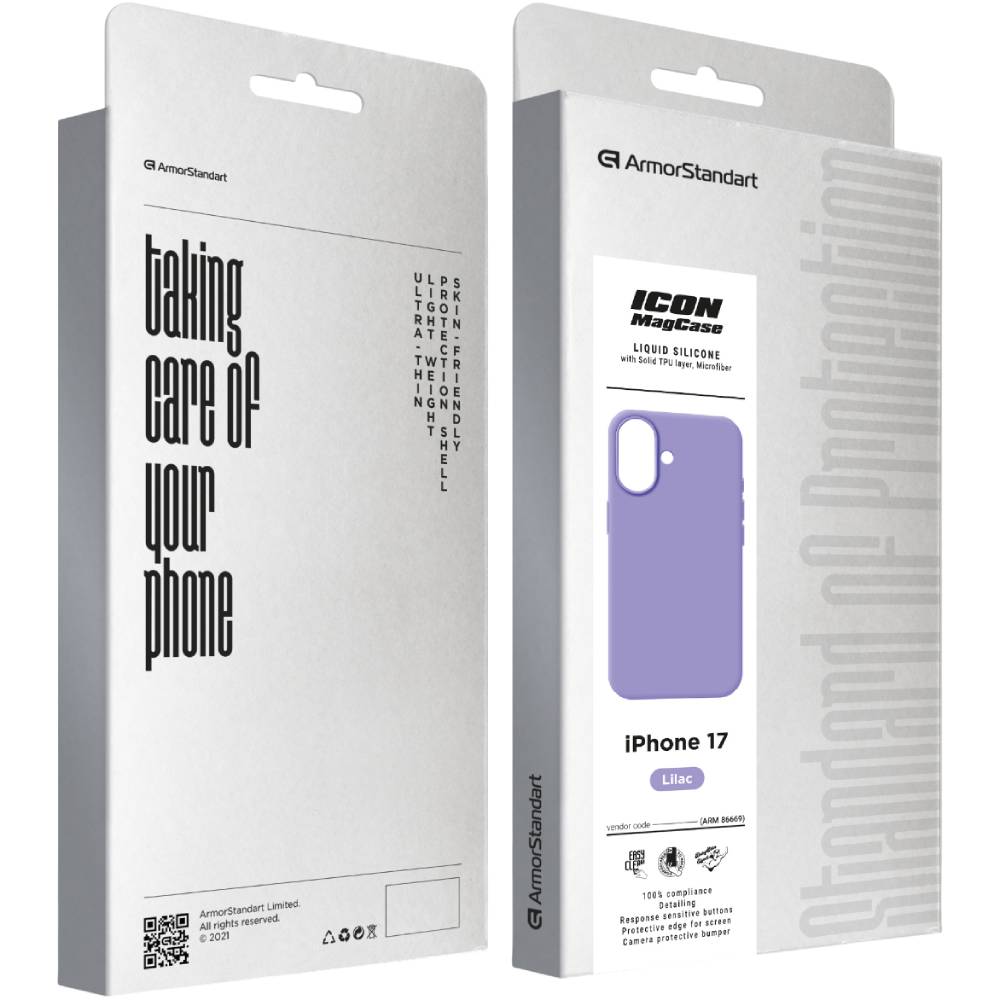 Чехол ARMORSTANDART ICON2 MagCase для Apple iPhone 17 Lilac (ARM86669) Совместимость по модели Apple iPhone 17