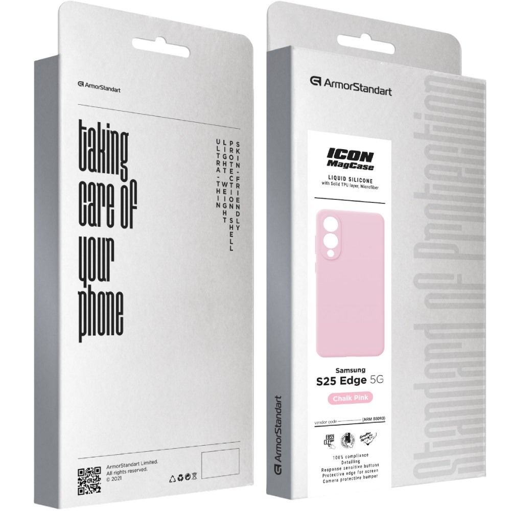 Чехол ARMORSTANDART ICON2 MagCase для Samsung S25 Edge 5G Chalk Pink (ARM88093) Совместимость по модели Samsung Galaxy S25 Edge