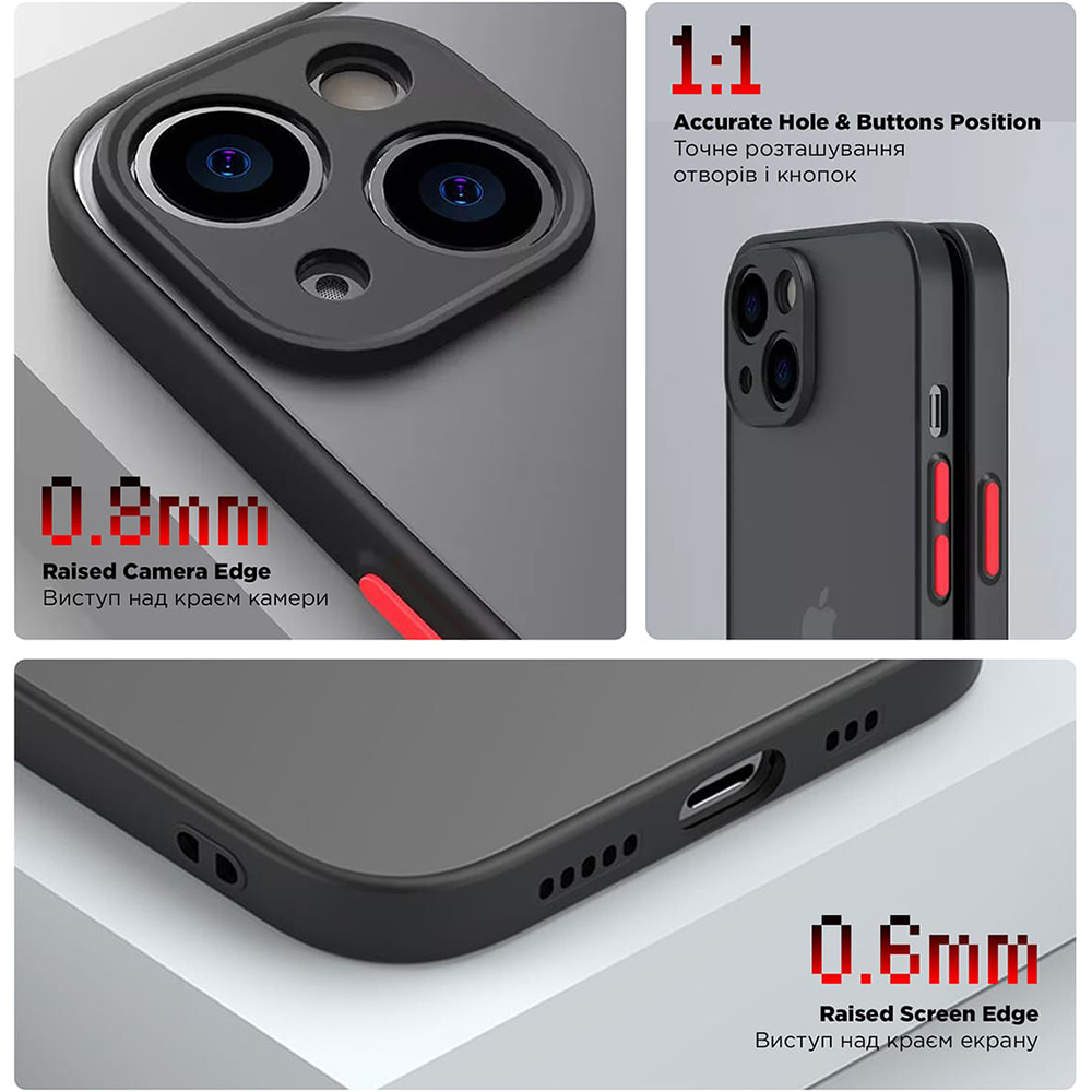 Чохол ARMORSTANDART Frosted Matte для Xiaomi Redmi 13 4G/Poco M6 4G Black (ARM78268) Сумісність за моделлю Xiaomi Redmi 13