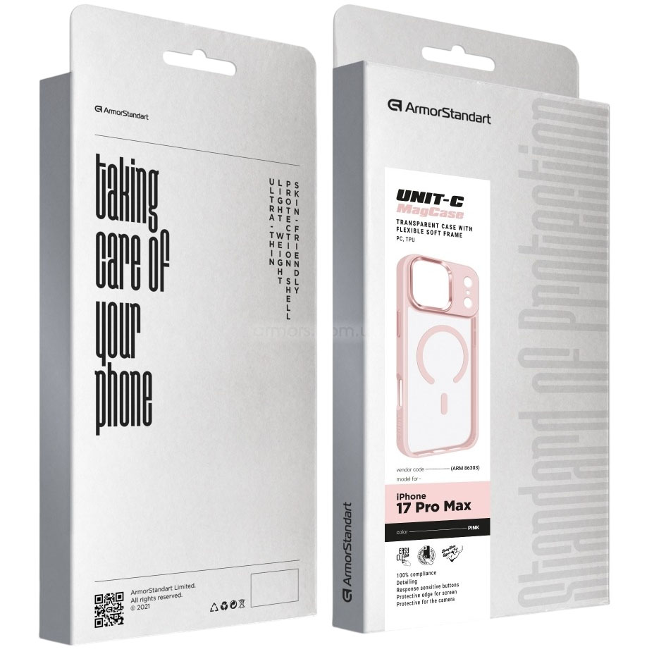 Чехол ARMORSTANDART Unit-C MagCase для Apple iPhone 17 Pro Max Pale Pink (ARM86303) Совместимость по модели Apple iPhone 17 Pro Max