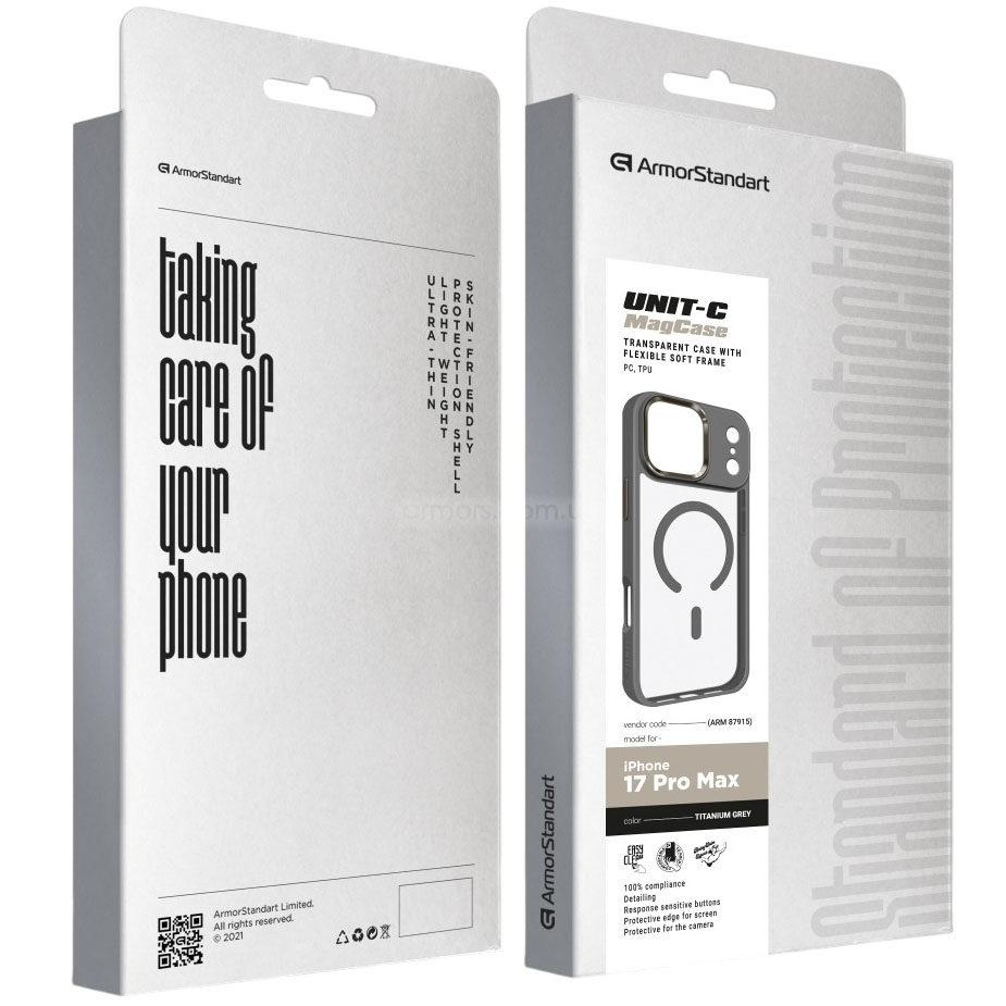 Чохол ARMORSTANDART Unit-C MagCase для Apple iPhone 17 Pro Max Titanium Grey (ARM87915) Сумісність за моделлю Apple iPhone 17 Pro Max