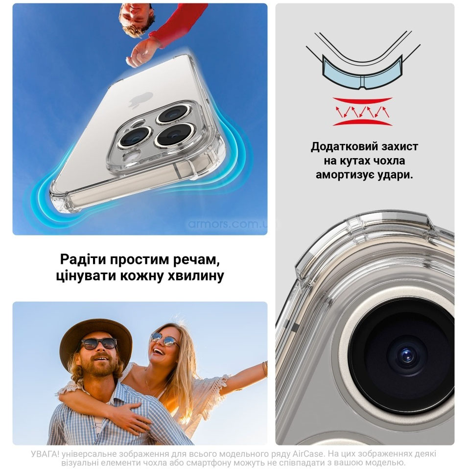 Чохол ARMORSTANDART Air Force для Pixel 10 Pro XL 5G Camera cover Clear (ARM87213) Матеріал поліуретан