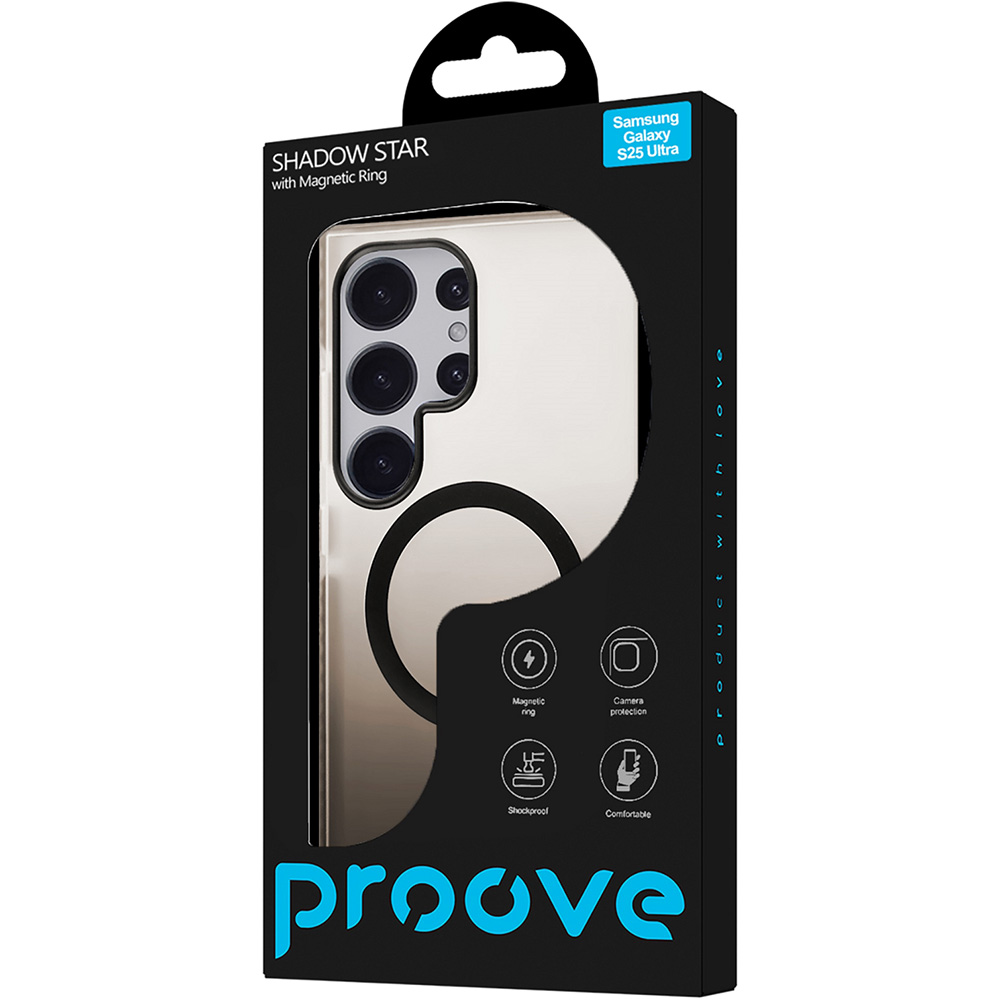 Чехол PROOVE для Samsung S25 Ultra Shadow Star Case with Magnetic Ring Gray (PCSSSGSU2505) Материал пластик