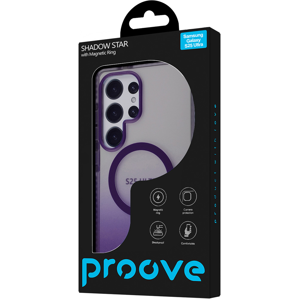 Чехол PROOVE для Samsung S25 Ultra Shadow Star Case with Magnetic Ring Purple (PCSSSGSU2504) Материал силикон