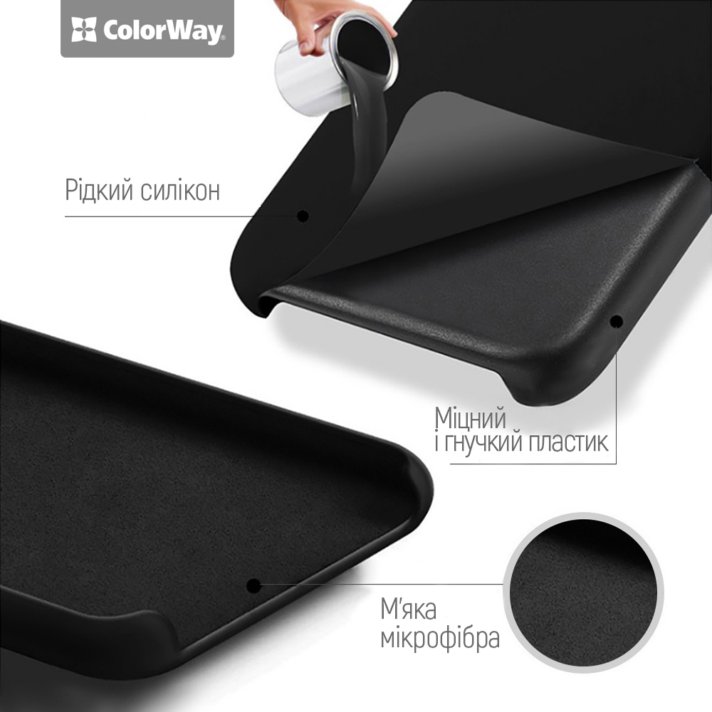 Чехол COLORWAY для Xiaomi Redmi Note 15 Pro + 5G Liquid Silicone grey (CW-CLSXRN15PP5-GY) Материал полиуретан