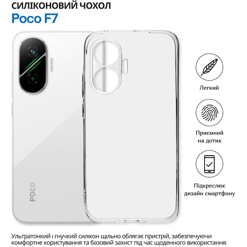 Чохол BECOVER для Poco F7 Transparancy (714910) Колір прозорий