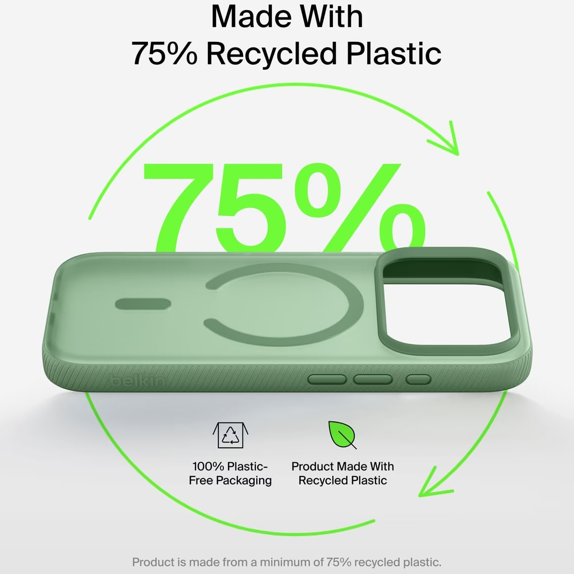 Чохол BELKIN для iPhone 17 Pro Max Magnetic Protective Grip Sage (MSA036HQSE) Матеріал поліуретан