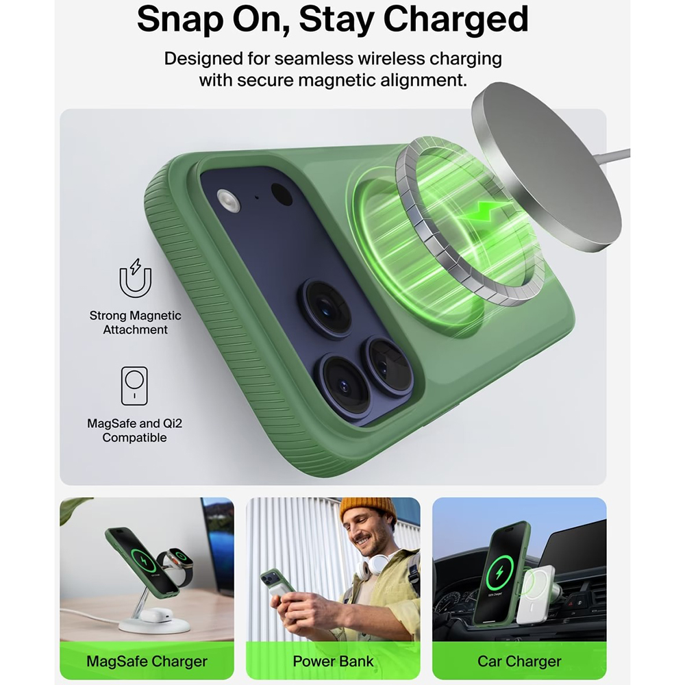 Чохол BELKIN для iPhone 17 Pro Max Magnetic Protective Grip Sage (MSA036HQSE) Колір зелений