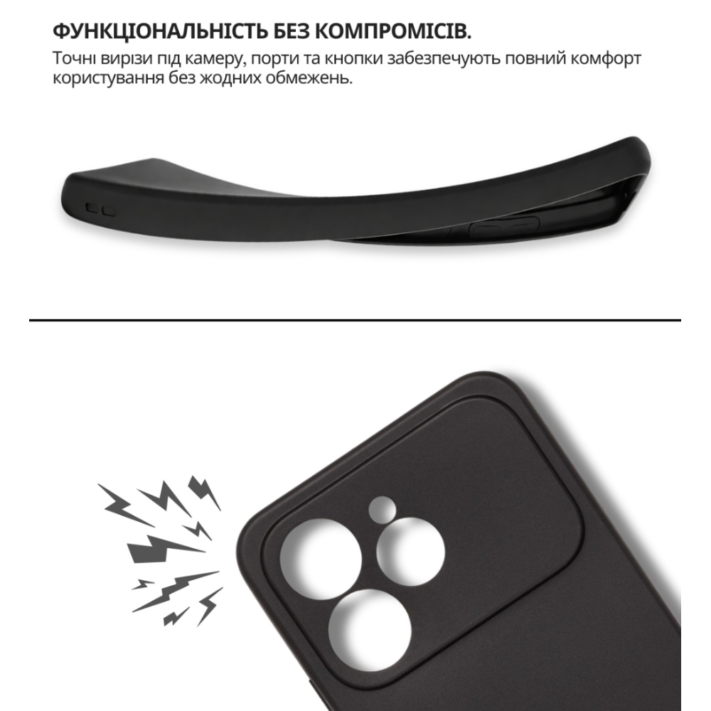 Внешний вид Чехол BECOVER для Tecno Spark 40 4G (KM5) Black (715061)