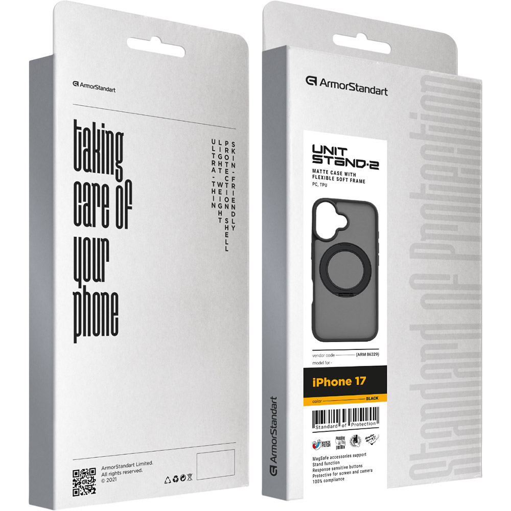 Внешний вид Чехол ARMORSTANDART Unit Stand2 для Apple iPhone 17 Black (ARM86329)