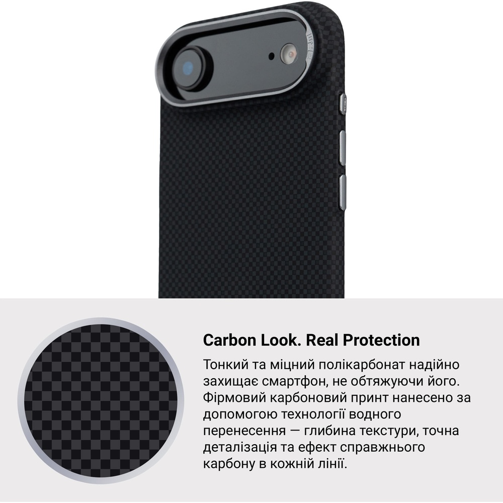 Фото Чохол ArmorStandart LikeCarbon2 MagCase для Apple iPhone 17 Air Kevlar Black (ARM88380)