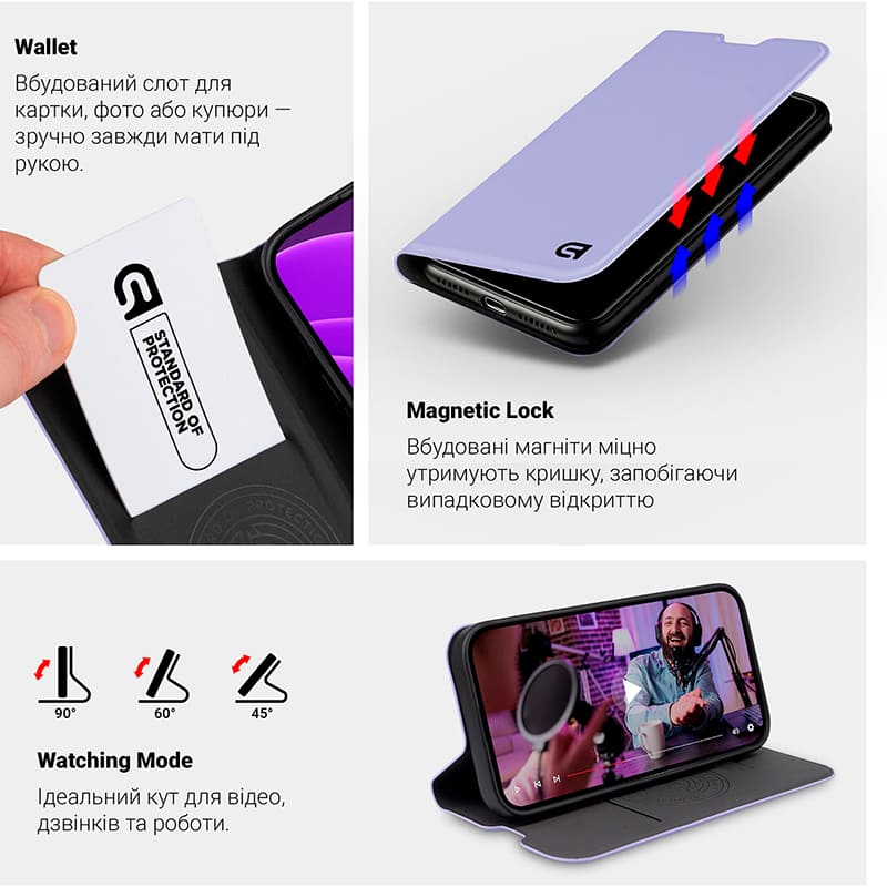 Чохол ARMORSTANDART OneFold Case для Realme C71 4G Lavender (ARM86787) Колір фіолетовий