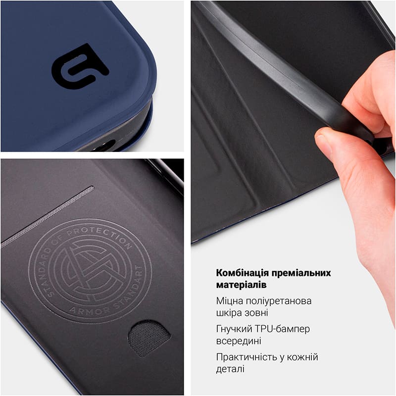 Чохол ARMORSTANDART OneFold Case для Samsung Galaxy A07 4G Dark Blue (ARM86789) Тип чохол-книжка