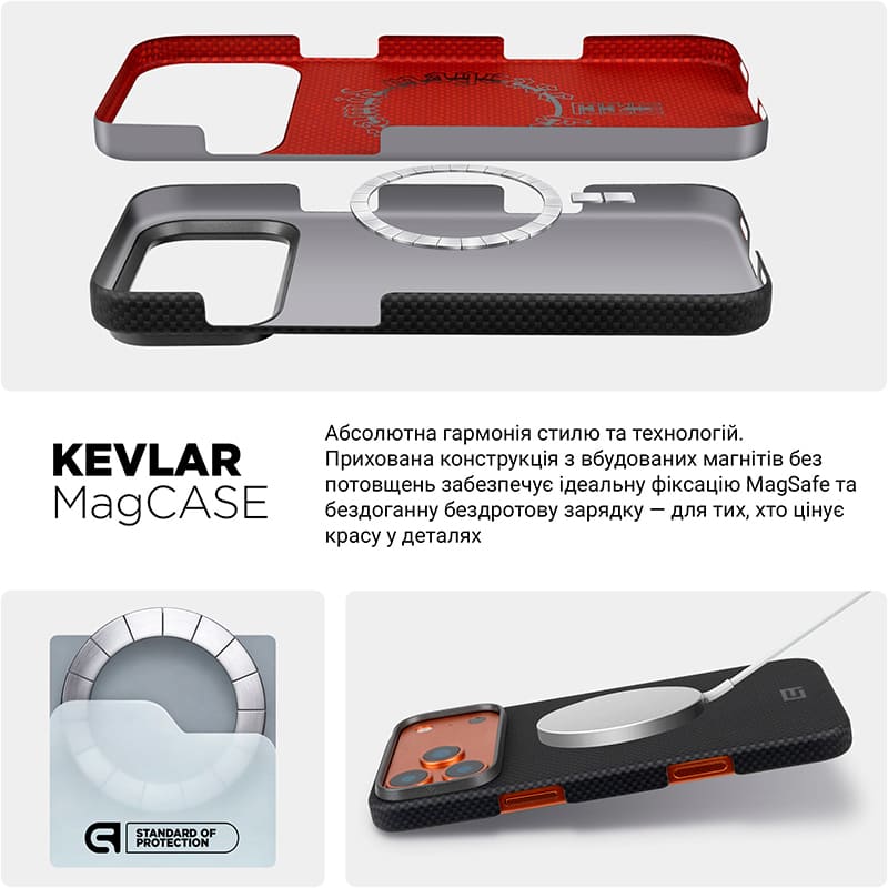 Заказать Чехол ARMORSTANDART BlackIcon Kevlar MagCase для Apple iPhone 17 Pro Black (ARM88529)